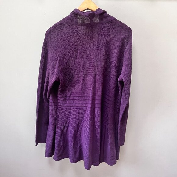 Habitat Clothes to Live In Open Front Purple Cardigan Knit Long Line Sweater- Si - Picture 3 of 5